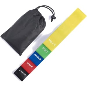 Weerstandsbanden set van 5 stuks - 100% natuurlatex - spieropbouw yoga crossfit gymnastiek