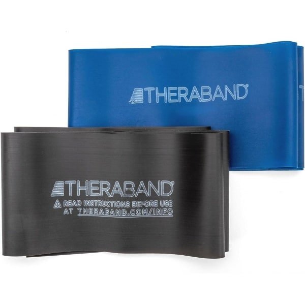 Weerstandsbandenset - 2 latex banden (blauw en zwart) voor krachttraining en revalidatie