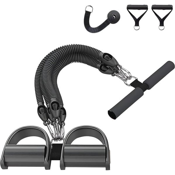 Weerstandsbandenset 45 kg - Sit-up Trainingsapparaat met Handgrepen en Voetpedaal voor Thuis Fitness en Krachttraining