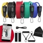 Weerstandsbandenset elastieken voor krachttraining - fitnessaccessoires voor mannen en vrouwen - thuis sportmateriaal - smartworkout fitnessapparaat en gewicht 70 kg