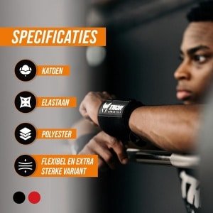 Wrist Wraps voor Fitness, Krachttraining en Bodybuilding - 60cm, Zwart