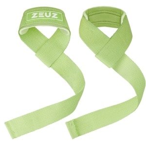 ZEUZ 2 Stuks Lifting Straps voor Fitness, CrossFit, Powerlifting, Gewichtheffen & Krachttraining - Sport Wrist Wraps - Lichtgroen