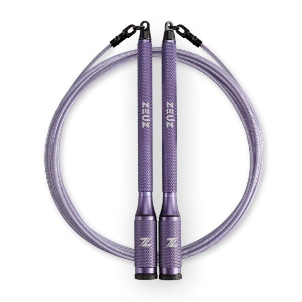 ZEUZ Tornado Pro Springtouw voor CrossFit & Fitness - Verstelbaar & Verzwaarbaar - Speed Rope - Volwassenen - Lila