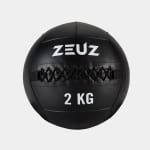 ZEUZ Wall Ball 2 KG Pro+ Geschikt voor CrossFit, Fitness & Hyrox - PU Foam Vulling & Vinyl - 2kg & 35 CM Diamter - Zwart & Wit
