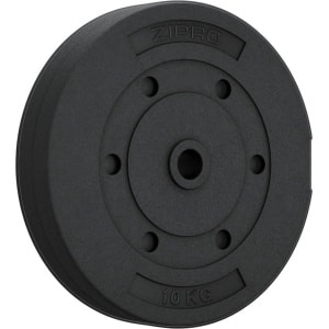 Zipro® Composiet Halterschijf 10kg Ø31 mm - Halter gewichten - Kunststof - Geschikt voor Krachttraining, Fitness, CrossFit & Functional Training - Sport Gewichten voor Thuis - Gewicht Schijf - Zwart