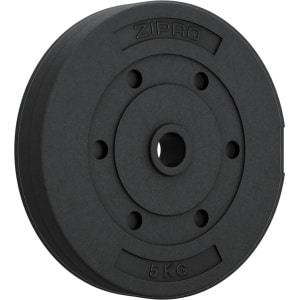 Zipro® Composiet Halterschijf 5kg Ø31 mm - Halter gewichten - Kunststof - Geschikt voor Krachttraining, Fitness, CrossFit & Functional Training - Sport Gewichten voor Thuis - Gewicht Schijf - Zwart