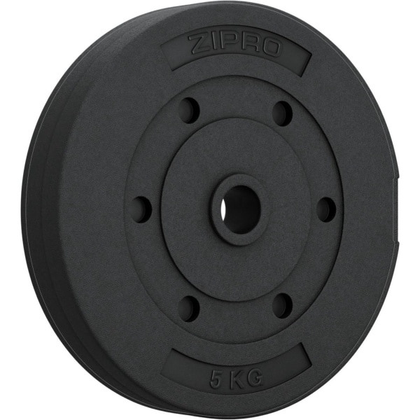 Zipro® Composiet Halterschijf 5kg Ø31 mm - Halter gewichten - Kunststof - Geschikt voor Krachttraining, Fitness, CrossFit & Functional Training - Sport Gewichten voor Thuis - Gewicht Schijf - Zwart