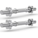 Zipro® Dumbbellstang 40cm 28mm - Set van 2 stuks - Schroefsluiting Star Lock - Halterstang - halters en gewichten - Geschikt voor Krachttraining, Fitness, CrossFit & Functional Training - Sport Gewichten voor Thuis