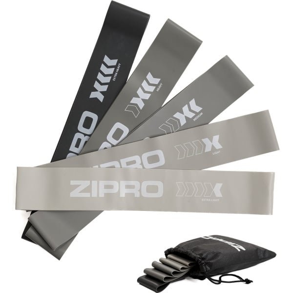 Zipro® Miniband Weerstandsband set van 5 - Fitnessbandenset - Gymnastiekbanden, Trainingsbanden, Mini-banden - Geschikt voor Fitness, CrossFit & Functional Training - Sport Gewichten voor Thuis