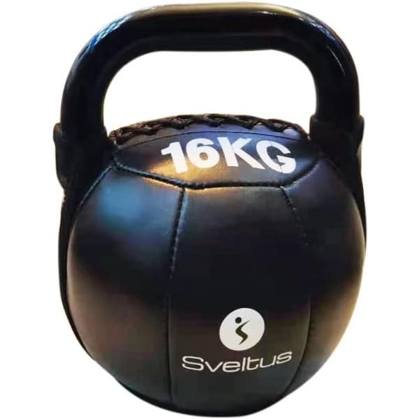 Zware Kettlebell PU Zwart 16 kg voor Krachttraining