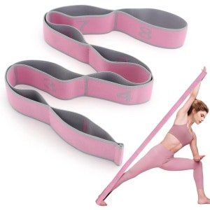 longziming -Elastische Yogariem met 8 Lussen - Stretchband voor Yoga, Pilates & Gymnastiek - Ideaal voor Rek- en Krachttraining - Fitness Dehnband voor Beginners & Gevorderden