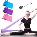 longziming -Weerstandsbanden Set - 3-Delige Latex Fitnessbanden - Elastische Trainingsbanden voor Krachttraining, Yoga, Pilates & Revalidatie - Geschikt voor Thuis & Sportschool - Blauw/Paars/Roze