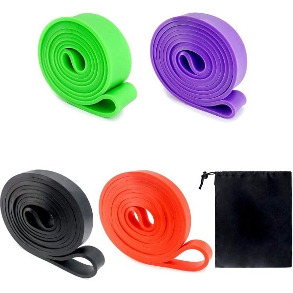 set van 4 weerstandsbanden, 4 niveaus weerstandsbanden optrekband voor krachttraining, fysiotherapie, yoga