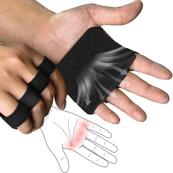2 Pack Natuurlijke Leren Gewichtheffen Grip Pads - Lifting Straps - Krachttraining - Ademend - Fitness - Handblessure Preventie