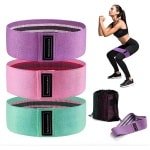 3 Stuks Stof Weerstandsbanden Set voor Benen en Billen - Antislip Fitness Elastiek voor Krachttraining en Pilates