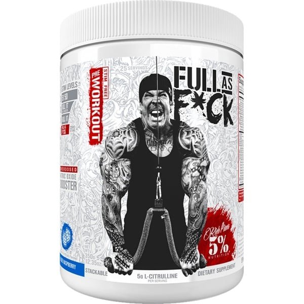 5% Nutrition - Rich Piana Full As F*ck (25 serv) Beach Blast - Pre-Workout - NO Booster