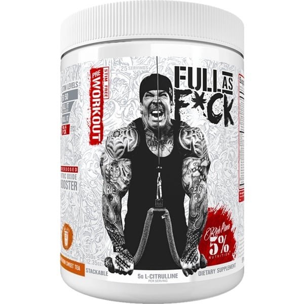 5% Nutrition - Rich Piana Full As F*ck (25 serv) Southern Sweet Tea - Pre-Workout - NO Booster