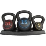 5/10/15LB Kettlebell-set met antisliphandgreep, compacte thuisfitnessapparatuur voor krachttraining, fitness en revalidatie