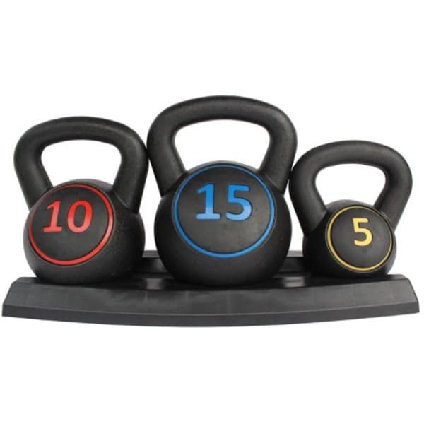 5/10/15LB Kettlebell-set met antisliphandgreep, compacte thuisfitnessapparatuur voor krachttraining, fitness en revalidatie