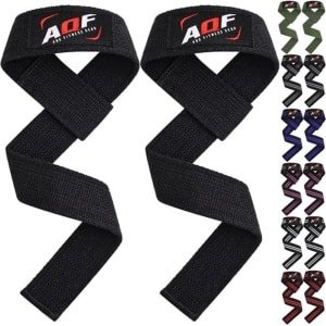 AQF Gewichtheffen Bandjes voor Gym, CrossFit niet-opgevulde Training Polssteun Bandjes Bodybuilding Powerlifting Fitness Webbing Bar Grips