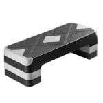 Aerobic Step - Stepbank - Hoogteverstelbaar 10-20 cm - Draagvermogen 250 kg - Antislip Oppervlak - Voor Thuisgym, Cardio & Krachttraining - Grijs