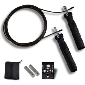 All Black Nutrition Springtouw met Gewicht - Sport Speedrope - Conditie & Krachttraining - Verzwaard - Inclusief E-Book