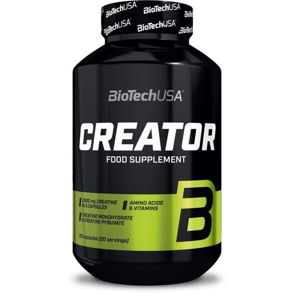 BioTechUSA CreaTor | Met Creatine Monohydraat & Creatine Pyruvaat | Toegevoegde Aminozuren, Vitamines & Niacine, 120 Capsules