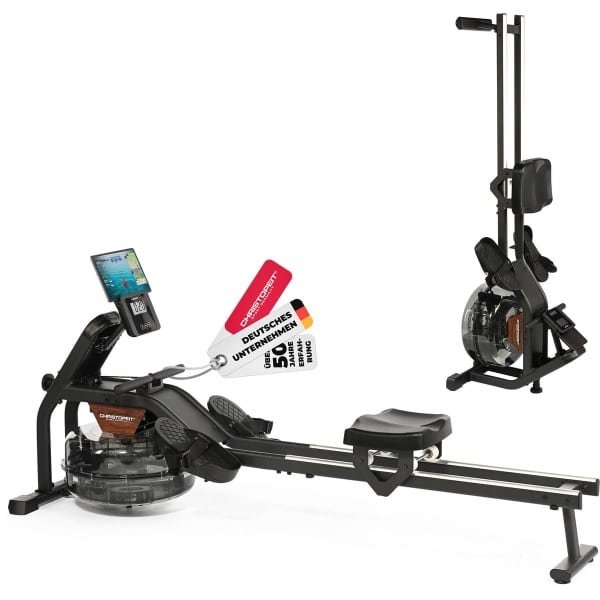 Christopeit Roeitrainer Garda met waterweerstand - verhoogde stoel - Bluetooth - 120kg