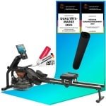 Christopeit roeitrainer Garda met waterweerstand - verhoogde zitting - Bluetooth - 120 kg incl. vloerbeschermingsmat