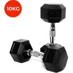 Core Power - Rubber Hex Dumbbells - 10 kg - Dumbbell set - Krachttraining - Halterset