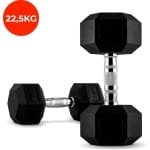 Core Power - Rubber Hex Dumbbells - 22.5 kg - Dumbbell set - Krachttraining - Halterset