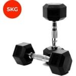 Core Power - Rubber Hex Dumbbells - 5 kg - Dumbbell set - Krachttraining - Halterset