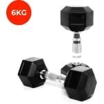 Core Power - Rubber Hex Dumbbells - 6 kg - Dumbbell set - Krachttraining - Halterset