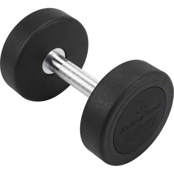 #DoYourFitness set van ronde dumbbells, antislip dumbbells, verchroomde & gekartelde handgreep, trainingsgewichten voor krachttraining & workout, 2,5 kg