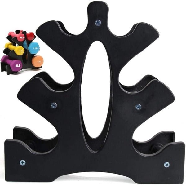 Dumbbell Holder - Barbell Tree - Zwart - Dumbbell Stand - Fitness Accessoires - Dumbbell Rack - Krachttraining - Gymnastiek - 3 Niveaus