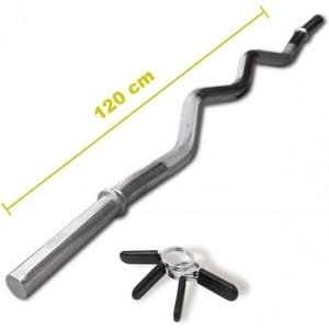 EZ Curlstang 120 cm voor Krachttraining met Stelschroeven