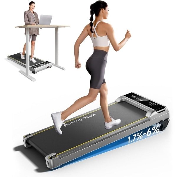 Elektrische Loopband Thuisgebruik 6% Helling 1-6km/h Stille Motor 140kg Draaglast met LED Display Afstandsbediening en App