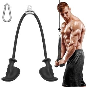 Ergonomische triceps pull-down touw met antislip handvatten - onderarm trainer fitness touwen - arm krachttraining voor triceps oefeningen - biceps curls - spiertraining thuis gym