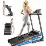 FT61 Opvouwbare Loopband, Fitnessloopband, 15% Elektrische Hellingshoek, 3,0 pk Motor, Snelheid 1-14 km/u, LED-display, Tablethouder