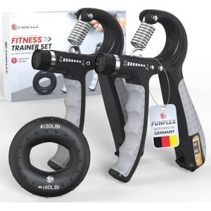 FUNFLEX Hand Vingertrainer Set, Verstelbare Grip Kracht Onderarm Trainer, Vingertrainer, Onderarm Training Apparaat, Griptrainer, Fitness Handtraining, Krachttraining