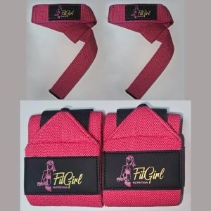FitGirl Nutrition Combi Pack - Wrist Wraps & Lifting Straps - Neon Pink | Krachttraining & Deadlift Accessoires