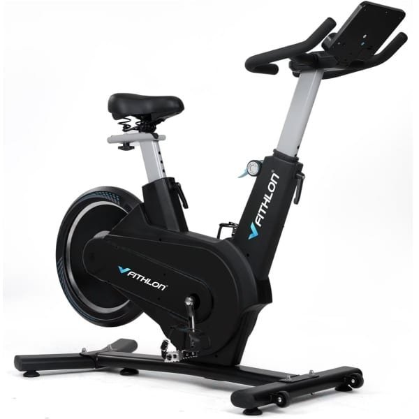 Fithlon Le Tour Pro Hometrainer - Fitnessfiets met 32 Weerstandsniveaus - Tablethouder voor Bluetooth Kinomap & Zwift - Fiets Lage Instap, Ergonomisch & Stil - Hometrainers Fitness voor Thuis