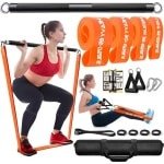 Fitness Apparaten Set voor Thuis - Krachttraining met Afneembare Trainingsbar - 4 Weerstandsbanden - Complete Home Gym Set