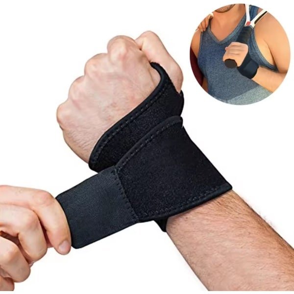 Fitness Polsband - Wrist Wraps - Polsbrace - Polsbescherming - Fitness & CrossFit Polsband - Zwart - LOUZIR