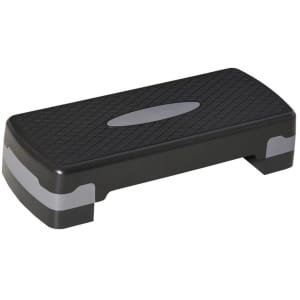 Fitness Step - Stepper - Aerobic Step - Stepbank - In Hoogte Verstelbaar 10-15 cm - Antislip - Stepper Fitness - Fitnessstep - voor Thuis of op Kantoor - voor Revalidatie en Krachttraining - Zwart+Grijs