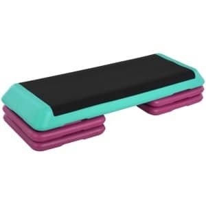 Fitness Step - Stepper - Aerobic Step - Stepbank - In Hoogte Verstelbaar 10-20 cm - Antislip - Stepper Fitness - Fitnessstep - voor Thuis, Sportschool, Kantoor - voor Revalidatie en Krachttraining - Zwart+Groen+Paars