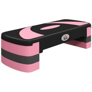 Fitness Step - Stepper - Aerobic Step - Stepbank - In Hoogte Verstelbaar 10-20 cm - Antislip - Stepper Fitness - Fitnessstep - voor Thuis of op Kantoor - voor Revalidatie en Krachttraining - Zwart/Roze/Grijs