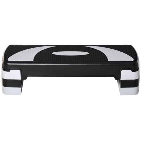 Fitness Step - Stepper - Aerobic Step - Stepbank - In Hoogte Verstelbaar 10-20 cm - Antislip - Stepper Fitness - Fitnessstep - voor Thuis of op Kantoor - voor Revalidatie en Krachttraining - Zwart + Grijs