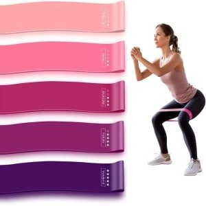 Fitnessbanden Set - 5-delige Weerstandsringen - Voor Krachttraining & Stretching - Universeel voor Thuis Fitness & Fysiotherapie - Set Weerstandsbanden (Bil- & Beenspieroefeningen)