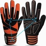 Fitnesshandschoenen lange polssteun heren dames volledige vinger trainingshandschoenen voor gewichtheffen workout bodybuilding gym handschoenen krachttraining roeien fietsen (oranje, XL)